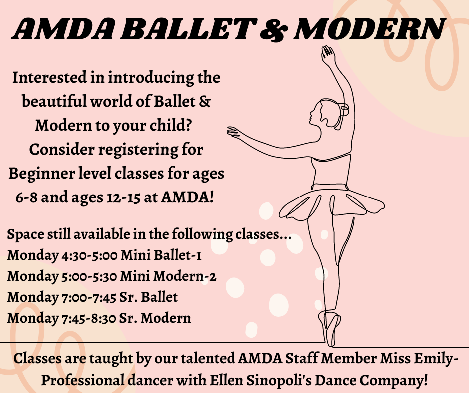 Register for Ballet & Modern this year!