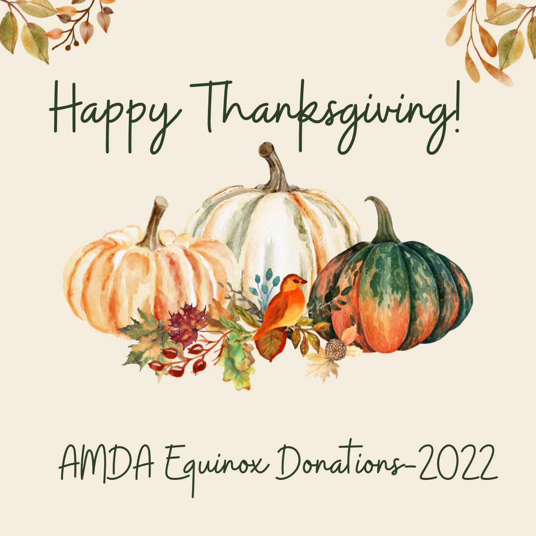 AMDA Equinox Donations 2022! Happy Thanksgiving!
